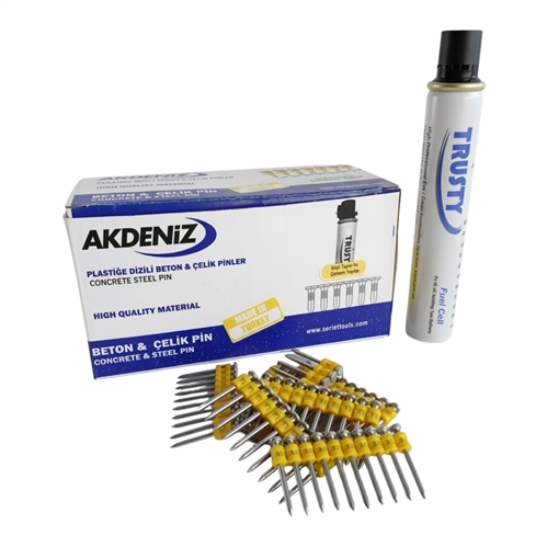 AKDENİZ MAX GAZLI TABANCA ÇİVİSİ 2,7x25 (1000 ÇİVİ+1 GAZ)